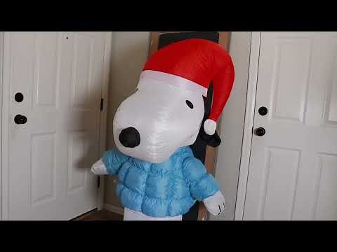 Gemmy 2025 Christmas Airblown Inflatable 5ft Snoopy Wearing Puffer Jacket Review