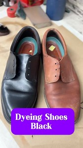 6.2K views · 63 reactions | Dyeing leather shoes black with our in-store shoe repair department! #boyersbootnshoe #leatherwork #leatherdye #shoecustomization #shoedye | Boyer's Bootnshoe | Facebook