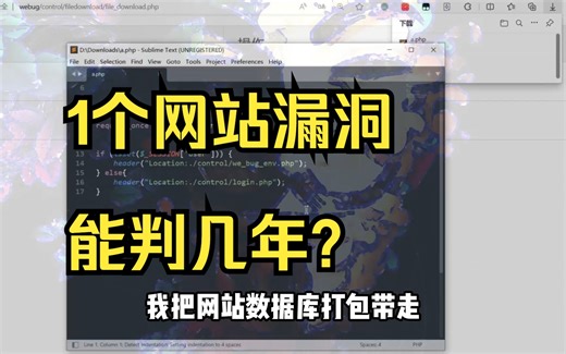【任意文件下载漏洞】我把网站数据库打包带走，会判几年？网络安全/渗透测试/Web安全