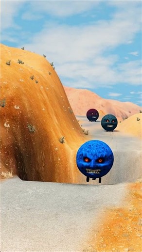Small to Big Colorful Mooncars vs Dessert PitBeamNG.Drive