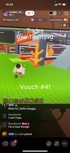Vouch 41 let me know for more trades