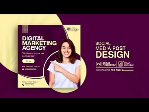 Digital Marketing Agency | Social Media Post Design | step-by-step photoshop tutorial