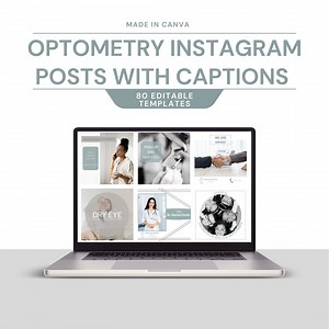 Eighty Optometry Instagram Templates With Captions | Canva Designs | Social Media Content | Business Marketing | Editable | Instant Download - Etsy