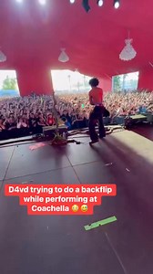 D4vd trying to do a backflip while performing at Coachella 😳😅 | Hiphopego
