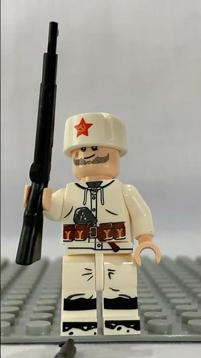 LEGO Soviet Soldier Minifigure with Rifle – Custom Military Toy Collectible