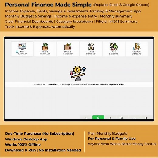 Personal Finance Management Software Built in Microsoft Access | VBA | INCOME | EXPENSES & SAVINGS