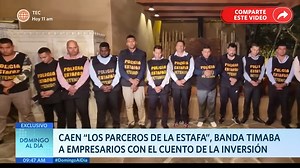 470K views · 130 reactions | Cayó la banda “Los Parceros de la Estafa” quienes amenazaban a empresarios con el cuento de la extorsión. La red estaba conformada por 13 delincuentes de nacionalidad colombiana que captaban a pequeños empresarios. Encuentra las notas del programa AQUÍ ► https://bit.ly/3GlnqrD Mira #DomingoAlDía en América tvGO ► https://bit.ly/dadfbtvgo | América Televisión | Facebook