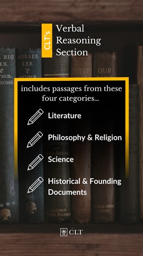 Every CLT test includes the verbal reasoning section, and every verbal reasoning section includes passages and questions from these four categories. Which one is your favorite? #CLT #CLTexam #verbalreasoning #readingsection | Classic Learning Test | Facebook