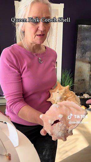 Queen Pink Conch Shell: Handcrafted Ocean Jewelry