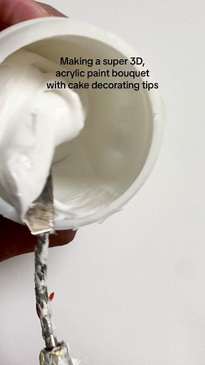 Acrylic Flower Painting Tutorial: 3D Bouquet with Cake Decorating Tips