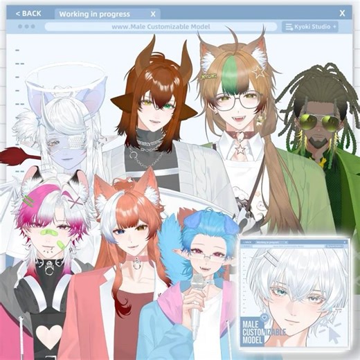 Kyoki’s Male Customizable Model is finally here #vtuber #live2d #live2dmodel
