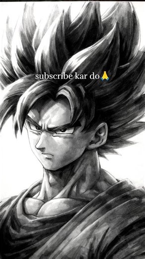 Goku drawing# full shading# Goku in form drawing# please support🥺🙏🙏🙏🙏# shorts