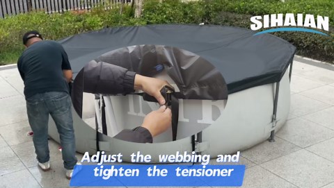 16 Ft Pool Cover, Quick Installation and Removal Above Ground Pool Cover, One-Piece Round Pool Cover, Waterproof, Preventing Waterlogging, UV and Weather Resistant Solar Swimming Pool Cover