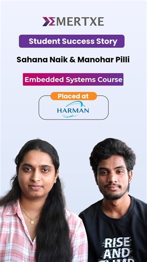 Emertxe | Build A Career In Core Domain 🚀 on Instagram: "🎉 Congratulations to @sahana_naik_41 and @manohar_manu_1305 for getting placed at Harman International ✨ From @sircrreddycoe and @bnmitsocial to @emertxeit after graduation, they upskilled in #embeddedsystems through Emertxe’s industry oriented training. Before joining Emertxe, they had minimal coding #experience. But with the right mentorship and a structured learning approach, they transformed their skills and gained confidence in solv