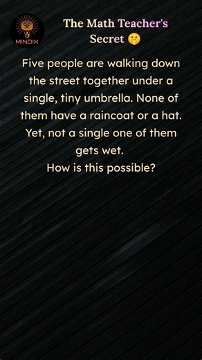The Five People Umbrella Riddle 🌧️ | #41 challenge | #shorts