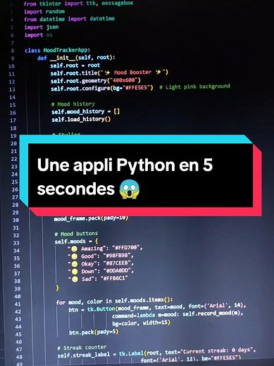 créer une application Python en 5 secondes 😮 abonné toi pour apprendre ce langage !! #python #pythonprogramming #apprendre #ApprendreSurTikTok #informatique #programmation #développement #learn #CapCut