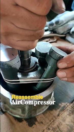 Air compressor piston reassemble | A simple way to install a piston compressor #short #mechanic