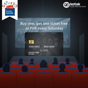 A true movie buff needs no reason but we’ll still give you one. Buy one ticket from PVR CINEMAS and get the second one free, every Saturday with a Kotak Debit/Credit Card. Apply here: bit.ly/2yFAOFp | Kotak Mahindra Bank Ltd.