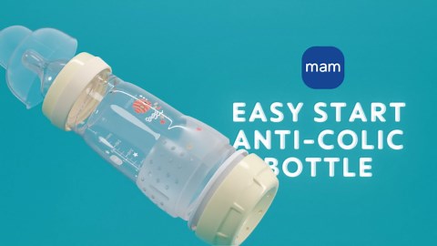 MAM 5oz Easy Start Anti-Colic+ Wide Neck Vented Baby Bottle, Slow Flow Breastfeeding-Like Nipple, Reduces Colic Gas & Reflux, Easy Clean, BPA Free, 0+ Months, 4 Pack, Unisex