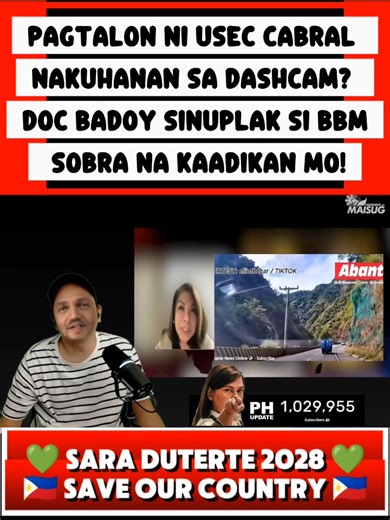 Pagtalon Ni Usec Cabral Nakuhanan Sa Dashcam? Doc Badoy Sinuplak Si Bbm Sobra Na Kaadikan Mo #longformvedio #followmenewsph #DutertePaRin #fypnewsupdate | Follow me News Ph