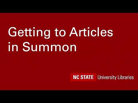 Getting Articles in Summon | NC State University Libraries