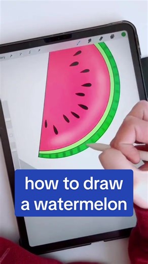 How to draw a watermelon! 🍉 This is a throwback from 2021, but I thought it might be helpful for anyone learning to draw! #onthisday #howtodraw #watermelon #watermelondrawing #procreate #procreatetutorial #procreatetips #ipadart