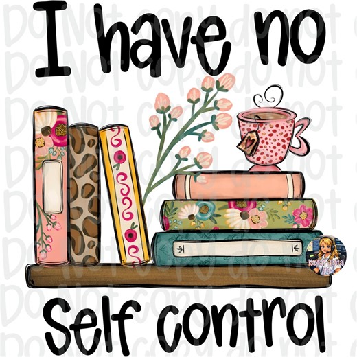 No Self Control Book Png Digital File - Etsy