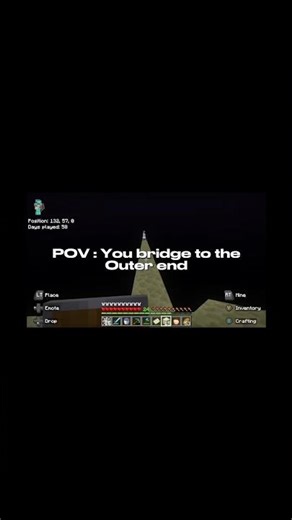 Bridging to the outer end islands #minecraft #shorts #end #viral