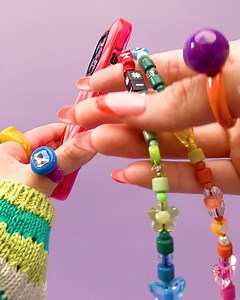 🌈🦋🍬💖Stay playful and ride on the 2000s fever with #y2k inspired phone bead straps, now customizable with up to 6 characters. Available in matte and glossy styles. Now, how you rate this bead strap from 1-10? ✨✨✨ Customize yours here 🔗 https://bit.ly/3GKdRTR | Casetify