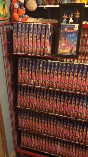 Adding another Aladdin vhs making it 165 copies! 3 factory sealed and 162 opened. #aladdin #disney #disneyvhs #vhs #disneydog #disneyland #movieroom