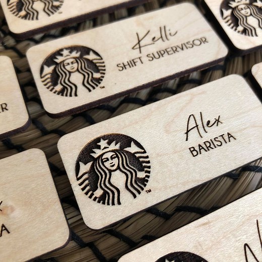 Custom Name Tags for Work, Quality Custom Name Tags, Engraved Wood Name Tag, Magnetic Name Badge, Wood Name Tag Pin, Personalized Name Badge - Etsy