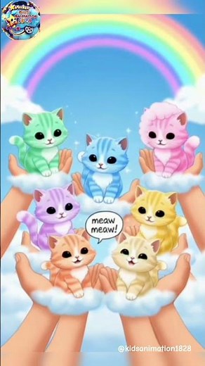 "Rainbow Cat Adventure 🌈✨ | Colorful Trendy Cat Animation for Kids" #cats #viralvideos #shorts #pets