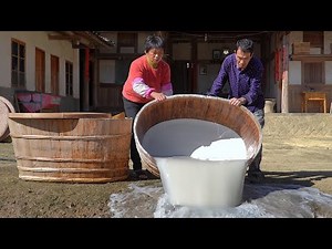 Harvested more than 100 catties of tapioca starch, grandma made marathon cake and gold cake, sweet
