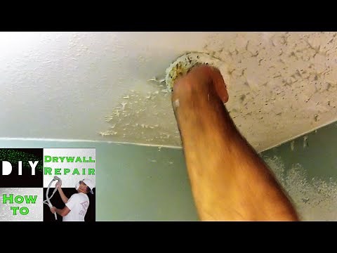 How to match knockdown texture on a water damaged drywall ceiling repair Part 3
