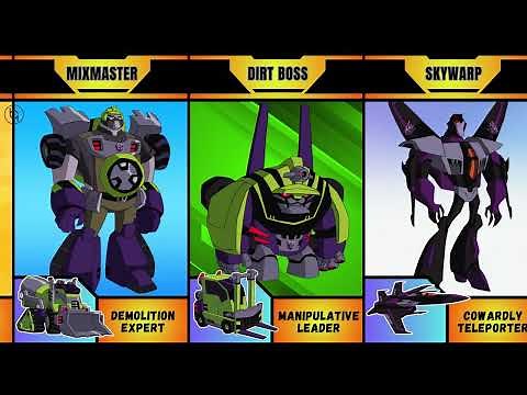 Roles and Vehicle Modes of Decepticon Characters in Transformers Animated #g1 #transformers