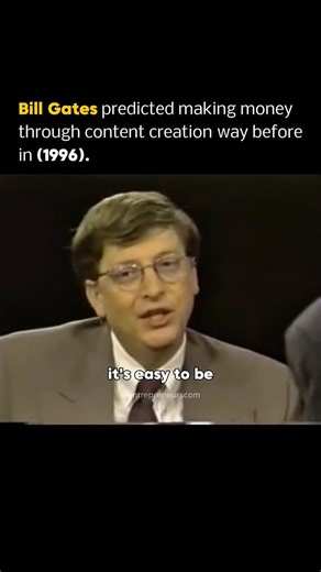Entrepreneurs community | In a 1996 interview, Bill Gates predicted a world where individuals could generate income through content creation. Long before social... | Instagram