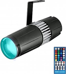 Pinspot Light,15W RGBW 4-in-1 SMD 5050 LED Beam Light with IR Remote Controller