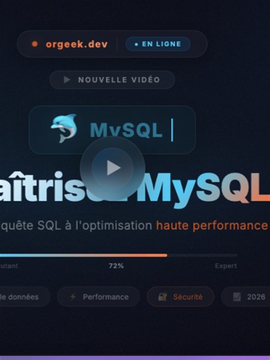 ORGEEK.DEV: Se former sur les bases de donnéées avec MySQL #OrgeekDev #Orgeek #DevFr #TechFr #CodeFr #ProgrammationFr #DeveloppeurFr