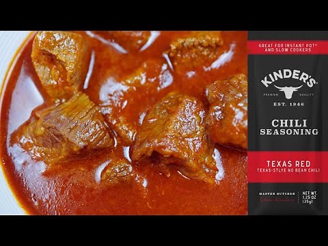 Kinder's Instant Pot Chili - Kinder's Chili Seasoning: "Texas Red: Texas-Style No Bean Chili"