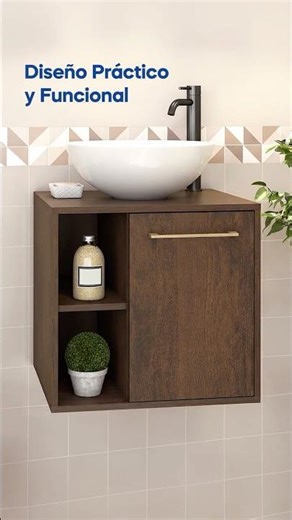 Mobi Muebles - Mueble para Baño Mendoza en color Tabaco