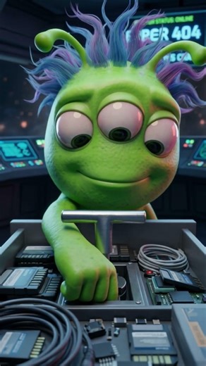 Zorgo's EPIC Spaceship Fail: Goodbye Reactor! 👋🛸 #shorts #fyp #alien #animation #funny