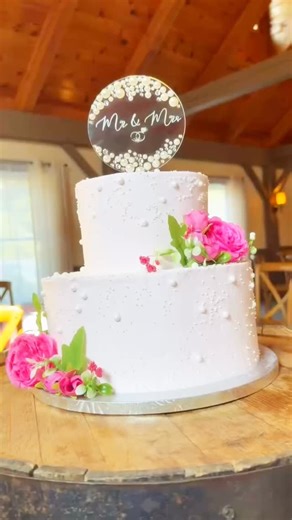 wedding cake delivered to @thebarnatwightfarm | Francesco's Italian Bakery