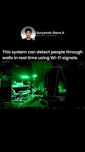 Suryansh Rana on Instagram: "Your Wi-Fi isn’t just connecting devices anymore. It can also track human movement through walls. 😬 The system uses Wi-Fi Channel State Information (CSI), which measures how radio waves change as they reflect off objects, including the human body. When a person moves or shifts position, those changes show up in the signal. Several small Wi-Fi devices send and receive signals at the same time. Software analyzes tiny changes in timing, strength, and phase, then machin