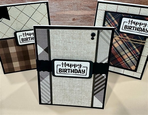 Handmade Neutral/masculine Birthday Cards. Set of 3. - Etsy