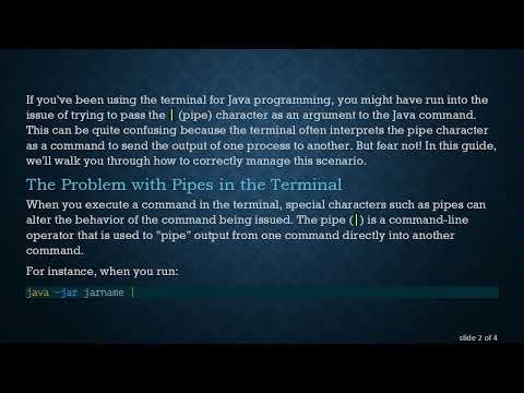 How to Pass | (Pipe) as Argument to Java Command in Terminal