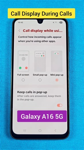 Call Display During Calls Samsung Galaxy A16 5G