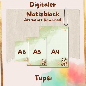 Tupsi Notepad – Digital PDF for Printing A4 A5 A6 – Ladybug Bear Motif – Children's Writing Paper – DIY Collector's Pad – Instant Download - Etsy Australia