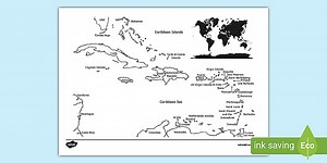 Caribbean Map Colouring Sheet