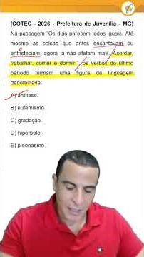 QUESTÃO DE CONCURSO 2026 - FIGURAS DE LINGUAGEM