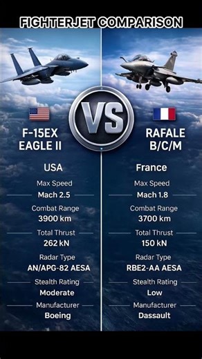 F-15EX Eagle II vs Rafale B/C/M | Air Superiority Comparison 2025 | #F15EX #Rafale #fighterjets